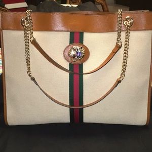Gucci Rajah Large embellishment leather trimmed